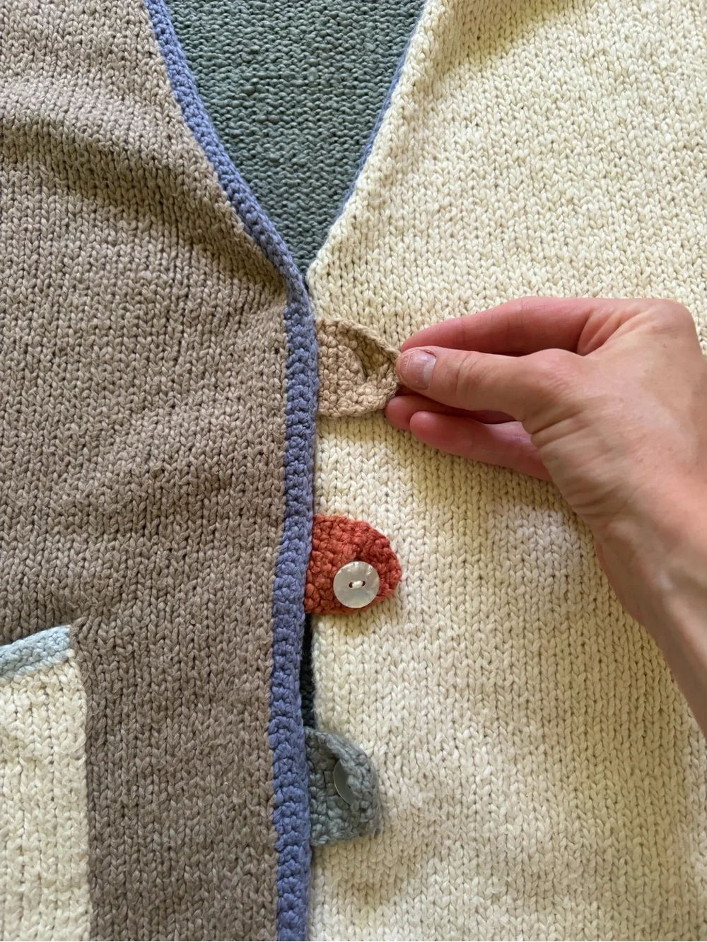 Nomadic Traders VintageColorblock Knit Vest Brown Casual Fall Winter Vest
